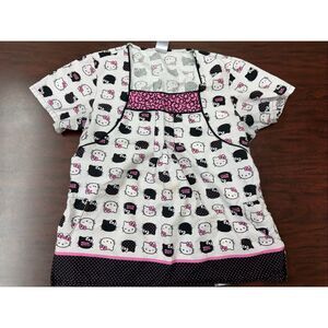 Hello Kitty Grey Scrub Top Size Medium
